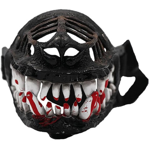 Realistic Dog Muzzle Mask Halloween Scary Teeth Costume Adjustable Strap,M