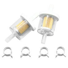 1/4 Inch Inline Fuel-Filter Kit with Hose Clamps for Motorcycle Lawn Mower Small Engine Replace 49019-0027 691035 493629