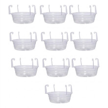 10 Piezas de Platillo Colgante de Plástico Transparente de 10 Pulgadas, Recipiente para Captar Agua para Cestas Colgantes de Interior y Exterior,