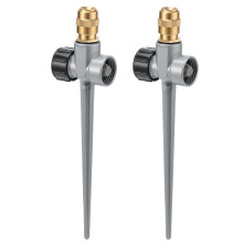 2pcs 360Turdy Metal Sprinklers for Yard Lawn Small Garden Adjustable Brass Nozzle Water Sprinkler