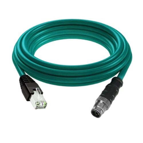 M12 to RJ45 Connector Coding Cable 4Pin D-Code High Flexible Male to Female Ethernet Connection Sensor Wire 1m
