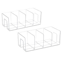 2pcs Clear Acrylic Kids Shoe Rack for Closet Organizers Storage, Small Shoe Rack 4 Sections Baby Shoe Storage Organizer