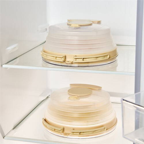Tampa de Micro-Ondas com Base, Tampa de Micro-Ondas Colapsável para Alimentos com Cabo e Canal de Temperos 2