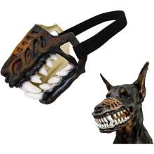 Realistic Dog Muzzle Mask Scary Teeth Halloween Costume No Blood,S