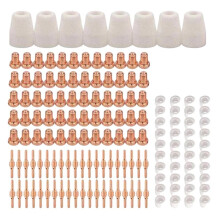 148Pcs PT-31 Extended Air Plasma Cutting Nozzle Electrode Consumables Fit for CUT-40 CUT-50D CT-312