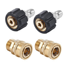 Pressure Washer Quick Connect Fittings, M22 14mm to 3/8 Inch Quick Connect Pressure Washer Hose Adapter, 4 Pieces