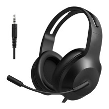 Fone de Ouvido com Fio com Microfone, Fones de Ouvido sobre A Orelha com Cancelamento de Ruído, Fone de Ouvido com Plugue de 3,5 mm para PC e Laptop