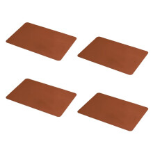 4PCS Double-Sided Placemat Set with Coasters PC Non-Slip Washable Heat Insulation 43x30CM Brown Black