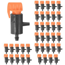 40-Pack Flag Irrigation Dripper Emitter 0-200L/H Plastic Drip Connect for Garden Trees Herbs