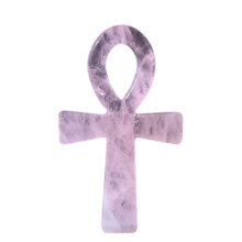 Natural Healing Rose Quartz Anka Crystal Egyptian Ankh Life Symbol Hand Carved Crafts
