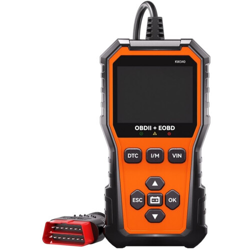 KONNWEI KW340 Car OBD2 Scanner Diagnostic Tool Battery Check I/M VIN DTC Clear Read Fault Code Real- Data Function