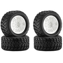 Rubber Tires Wheels for SCY 16101 16102 for MJX 16207 HBX 16889 for  1/16 SUMMIT E- Revo ARRMA  KRATON White