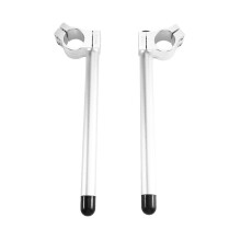 Motorcycle Clip Handlebars Set Adjustable 35mm Clip-Ons Bars for Cafe Racer Sportbike Silver