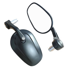 Universal Motorcycle Bar End Mirrors Rear View Oval Side Mirrors for 13-14mm 17-19mm Handlebars