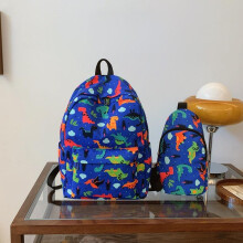 (Color) New 2-Piece Set Large Capacity Backpack Casual Travel Handbag Trendy Student Bookbag for Men Women