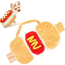 Hot Dog Costume for Dogs Cats Halloween Pet Hoodie Yellow Costume,L