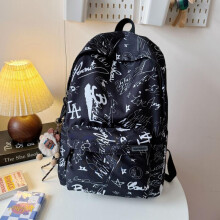 (Starry black sky) Graffiti Backpack Large Capacity Casual Simple Textured Laptop Bag for Elementary Middle High School Students
