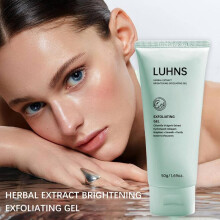 (50g) Herbal Exfoliating Gel 50g | Deep Gentle Cleansing, Moisturizing & Brightening, for Face & Body, Blackhead & Dead Skin Remover