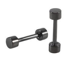 1 Pair of Men's Barbell Titanium steel Ear Studs Earrings 3mm Black