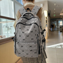 (Pink) Corduroy Bow Backpack for Women College Students Casual Korean Style Bookbag for Teen Girls Middle High School Cute Laptop Daypack