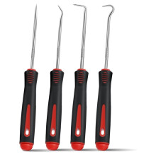 4-Piece Pick Set Mechanical, Automotive Hook and Pick Set with Soft Grip & Non-Slip Shaft