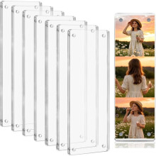 8 Pack 2x6 Acrylic Photobooth Magnet Fram, Acrylic Fridge Magnetic Frames, Clear Acrylic Frame for Refrigerator