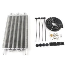 6 Row Transmission Oil Cooler Kit Universal Aluminum Engine Oil Radiator Converter with Hose Mounting