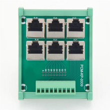 DIN Rail 6 Way RJ45 to Terminal Block Adapter Ethernet Network Breakout Board for Industrial Automation PLC Control