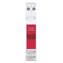 Din Rail Mount Single Phase Voltage Meter Ac 60V-450V  Modular Voltmeter Gauge Indicator LED Digital Display