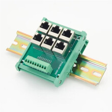 DIN Rail 6 Way RJ45 to Terminal Block Adapter Ethernet Network Breakout Board for Industrial Automation PLC Control