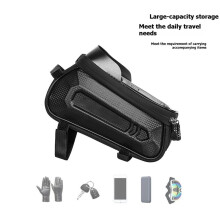 Waterproof Hard-Shell Bicycle Top Tube Bag, Touchscreen Bicycle Frame Phone Storage Bag, for Cycling Accessories