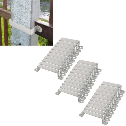Fence Panel Brackets Fence Post Security Brackets Post Clips Stabilizer Fence Post Repair Kit for Concrete, Wooden Posts 2