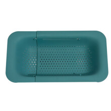 Kitchen Extendable Strainer Fruits Noodle Pasta Food Drain Basket Space-Saver Portable Drainer over Sink Green