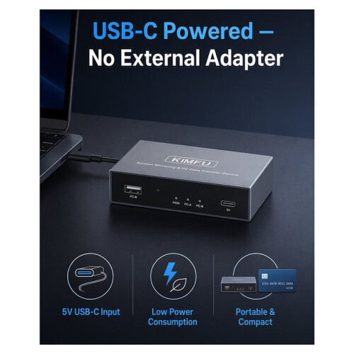 USB Data Transfer and Sharing Device High-Speed Keyboard and Mouse Transmission Screen Crossing Type-C for Computer