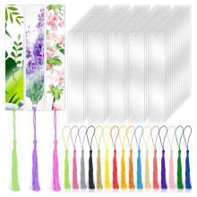 100 PCS Acrylic Blanks Bookmarks with 100 Pcs Colorful Bookmark Tassels, for DIY  Projects & Gift Tags