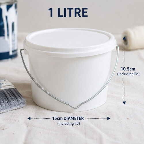 1L Paint Kettle Storage Bucket With Lid Small Plastic Tub with Handle 2