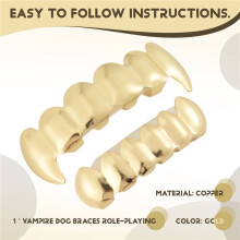 Guld för MäN och Kvinnor Unisex-Mode Hip Hop TäNder Grillz Smycken Av HöG Kvalitet Dekorera Koppar TäNder Halsband Halloween Dekorativa HäNgslen