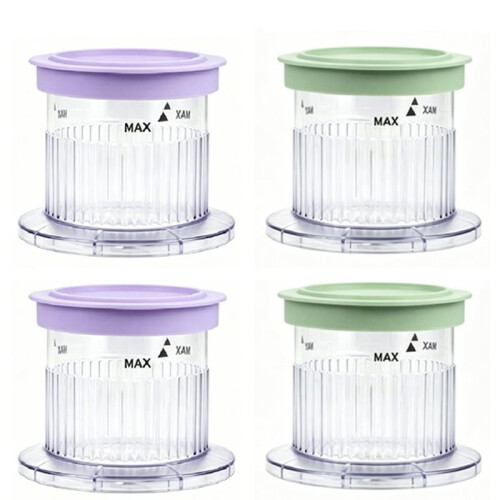 4er-Pack Eiscreme-Maker Dessertbecher mit Deckeln für  FastFreeze 5-in-1 Eiscreme