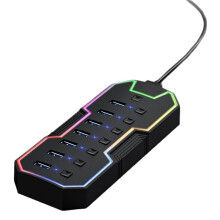 5Gbps USB 3.0 Hub High Speed USB Splitter with Individual Power Switches and LED Indicators USB Hub 3.0 for Laptop PC