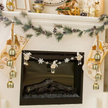 2Sets Christmas Bells Metal Rustic Hanging Bells with Ropes Vintage Christmas Decorations Indoor Home for Christmas