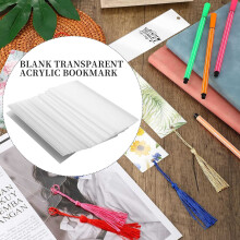 40 STKS Acryl Bladwijzer Blank Clear DIY Onvoltooide Boek Markers met Kleurrijke Kwasten voor DIY Ornamenten