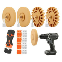 Eraser Wheel Decal Remover Tool Kit,4 Rubber Wheels with Drill Adapter and Scraper Scraper for Car, Truck and Home Use