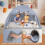 Tweepersoons kindertent - opvouwbaar, draagbaar met ramen 5
