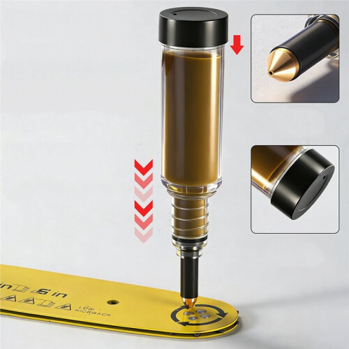 Grease Gun for Chainsaws, Pre-Loaded  with Lubricant for Chains & Cutters, Easy-Refill Brushcutter Lube Tool 1