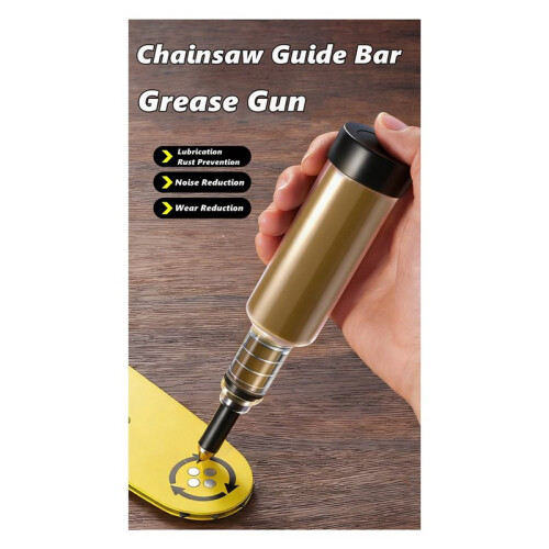 Grease Gun for Chainsaws, Pre-Loaded  with Lubricant for Chains & Cutters, Easy-Refill Brushcutter Lube Tool 2