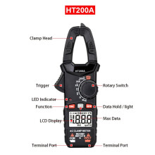 Digital Clamp Meter AC Current Voltage Tester Multimeter for HVAC Automotive Electrical Maintenance HT200A Tester