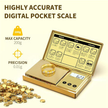 200g X 0.01g Digital Scale Tare Function G/Oz/Ct Units for Jewelry, Herbs & Powders