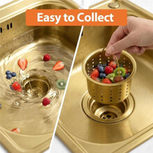 Kitchen Sink Drain 3-1/2 Inch,Kitchen Drain Assembly Kit with Removable Deep Sink Strainer Basket and Drain Sealing