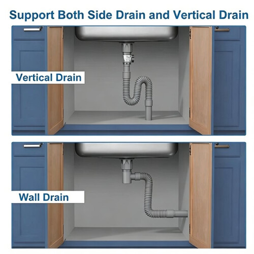 - Drain Assembly and U-Shaped Odor-Blocking Telescopic Corrugated Drain Hose for Washbasins