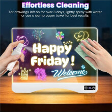 Rechargeable LED Drawing Board 16" Glow Drawing Tablet Light Doodle Message Board Signs with 12 Color